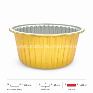 Khay nhôm tròn cao cấp 1430ml