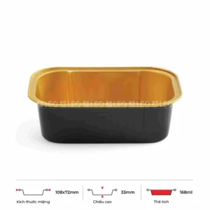 Khay nhôm chữ nhật cao cấp 168ml