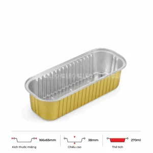 Khay nhôm chữ nhật cao cấp 270ml