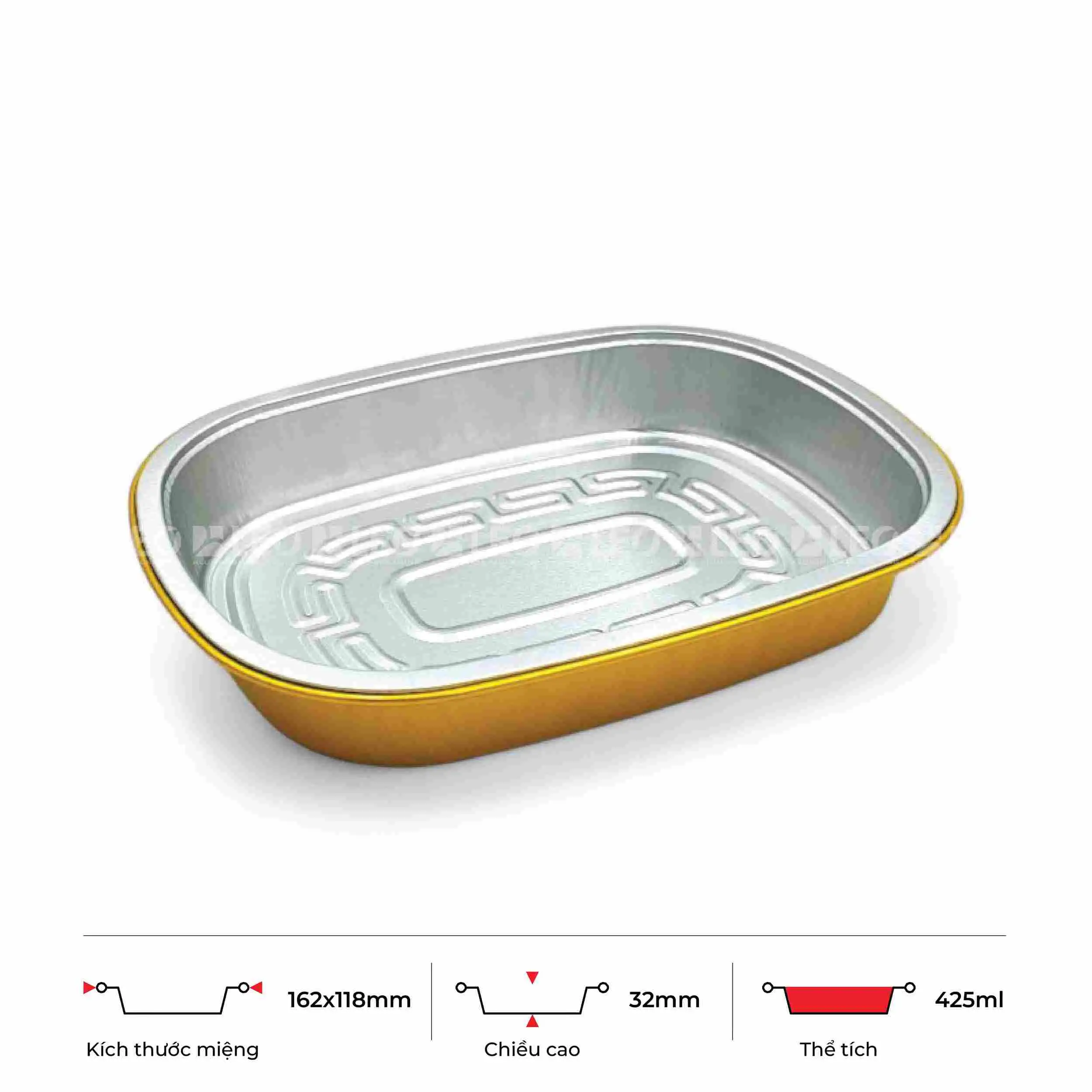 Khay nhôm oval cao cấp 425ml 3 Khay nhôm oval cao cấp 425ml