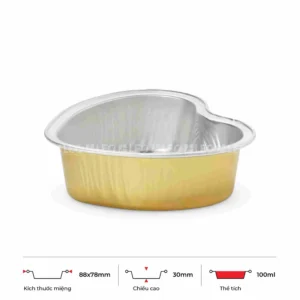 Khay nhôm trái tim cao cấp 100ml