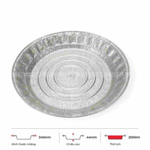 Khay nhôm tròn cao cấp 2500ml