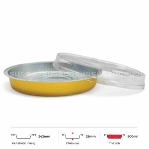 Khay nhôm tròn cao cấp 900ml