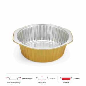 Khay nhôm tròn cao cấp 1400ml