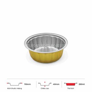 Khay nhôm tròn cao cấp 250ml