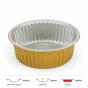 Khay nhôm tròn cao cấp 2870ml