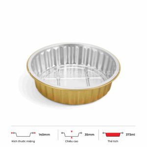 Khay nhôm tròn cao cấp 373ml