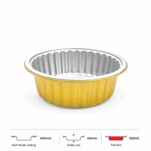 Khay nhôm tròn cao cấp 520ml