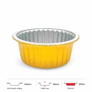 Khay nhôm tròn cao cấp 570ml