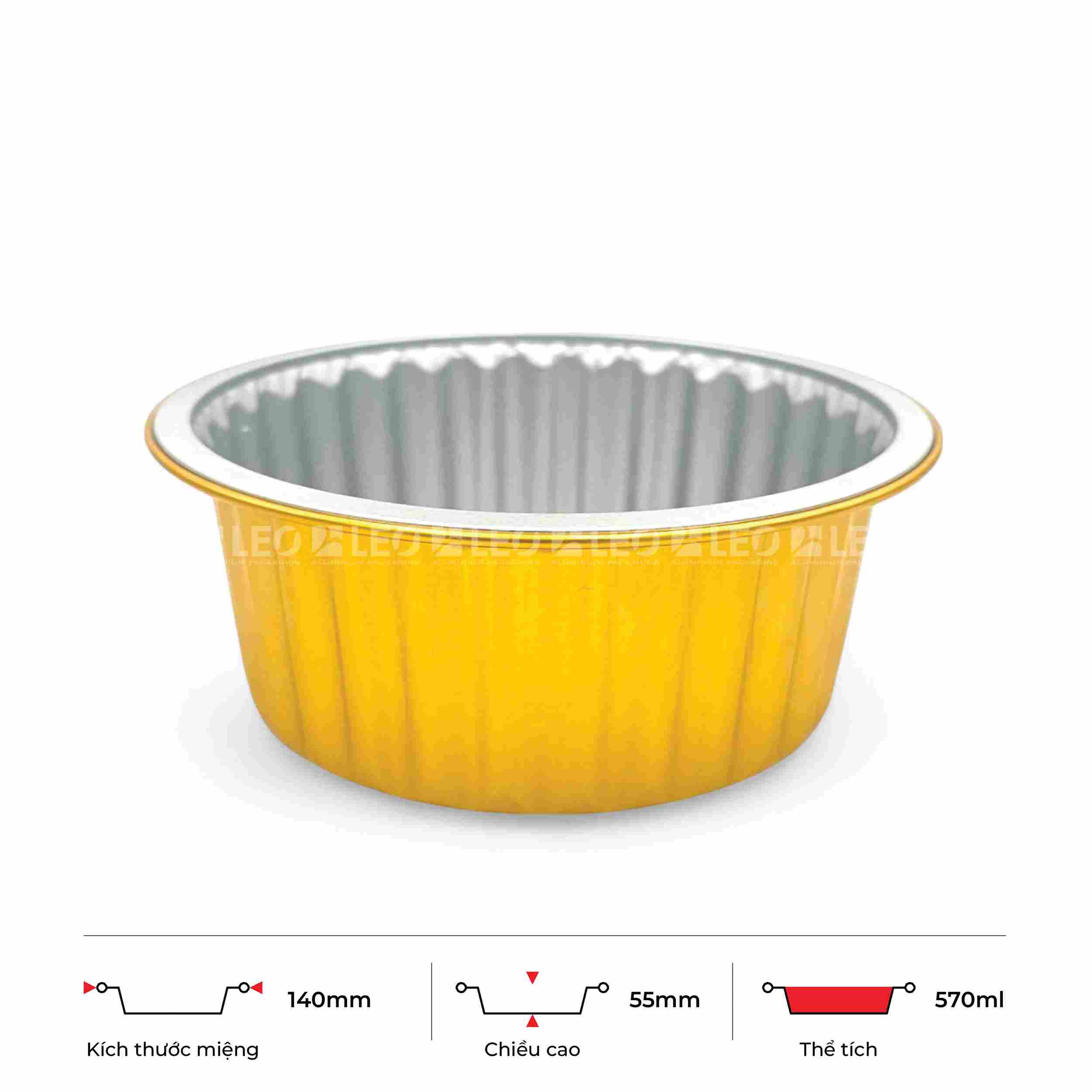 Khay nhôm tròn cao cấp 570ml 3 Khay nhôm tròn cao cấp 570ml