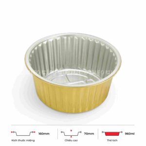 Khay nhôm tròn cao cấp 960ml