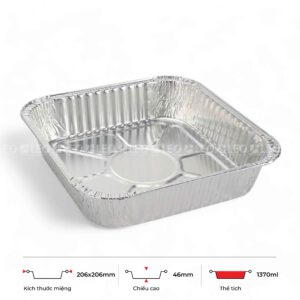 Khay nhôm vuông 1370ml