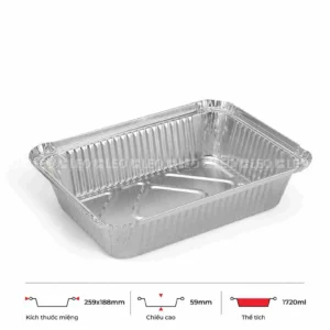 Khay nhôm chữ nhật 1720ml