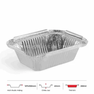 Khay nhôm chữ nhật 250ml