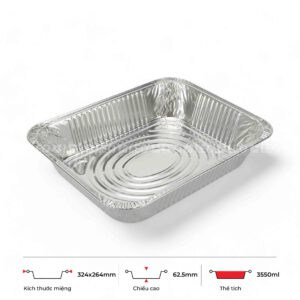 Khay nhôm chữ nhật 3550ml