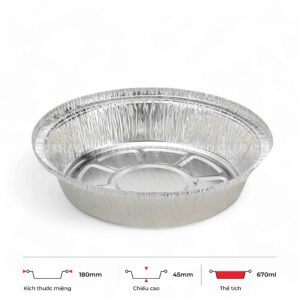 Khay nhôm tròn 670ml