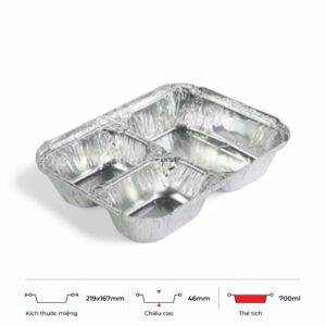 Khay nhôm 3 ngăn 700ml