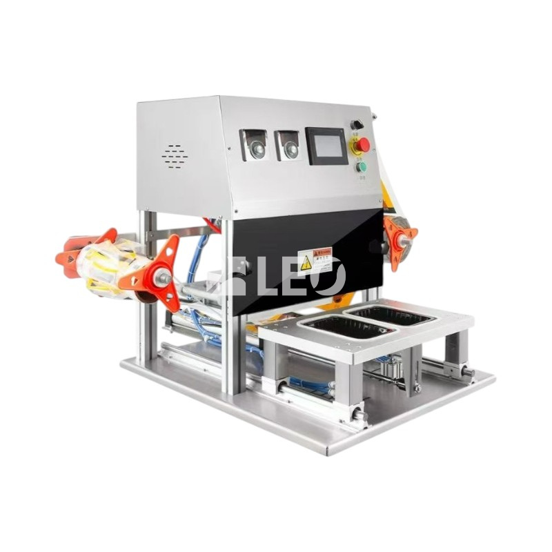 Máy cán màng khay nhôm 2 vị trí