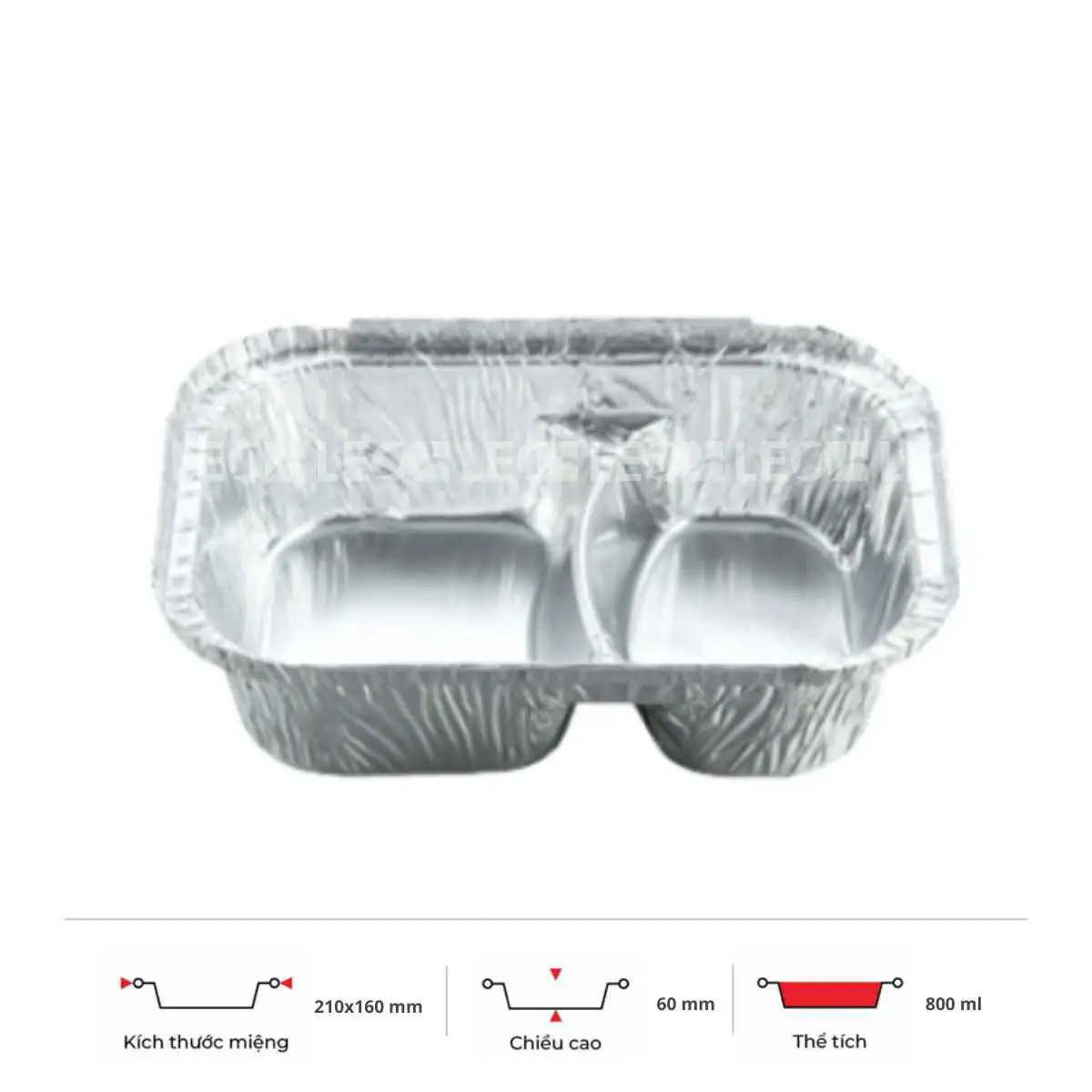 Khay nhôm đựng cơm 2 ngăn 800ml 3 Khay nhôm đựng cơm 2 ngăn 800ml